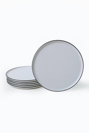 Hermia X00019019 Juego de Platos de Servicio de Gres Blanco Mate (6 Piezas)